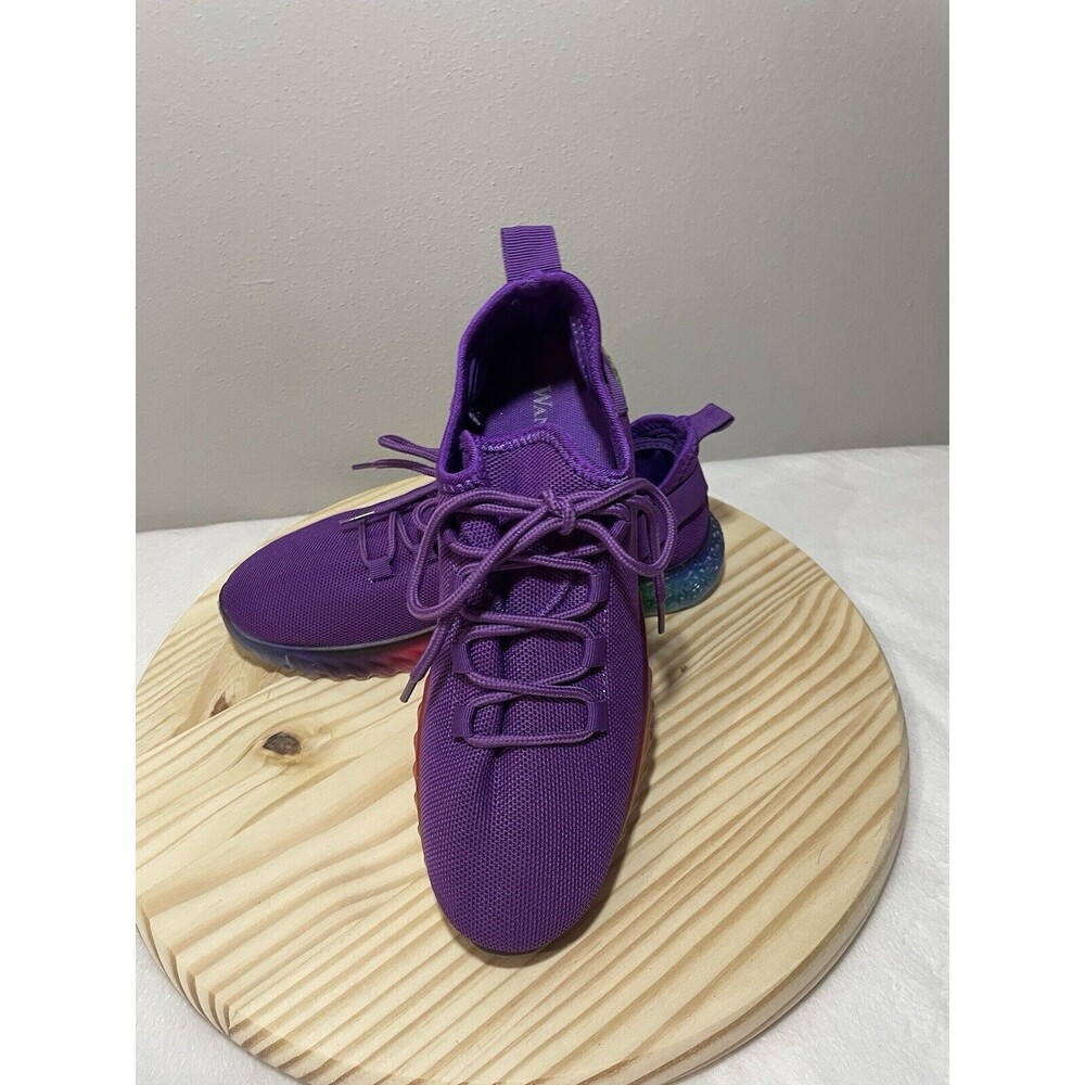 Wanted Affinity Tennis Shoes Purple  Rainbow Sole Size 8